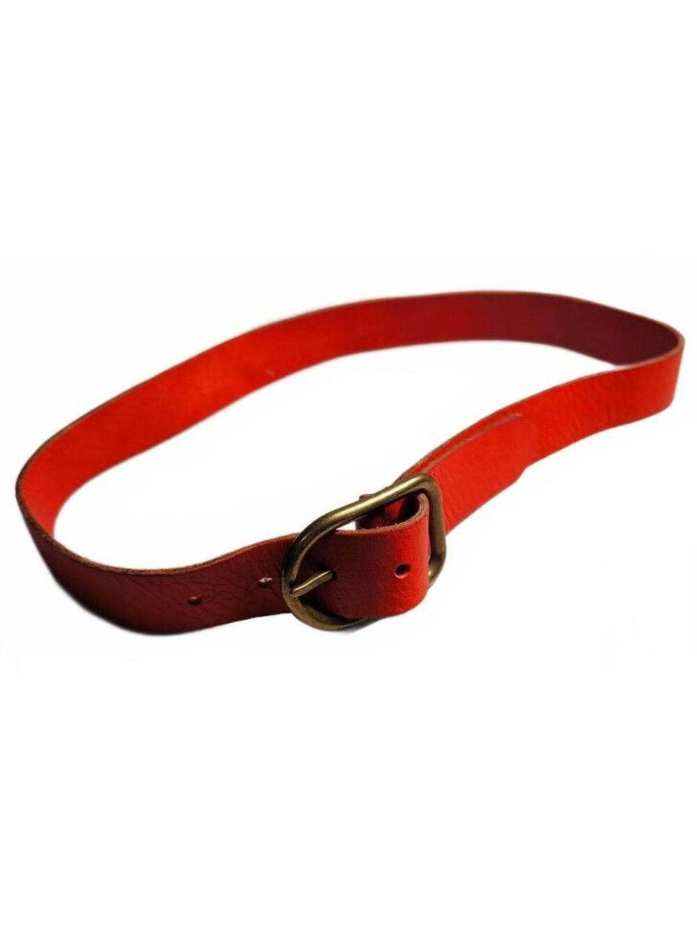 Women's Genuine Leather Belt Made In Italy Small Size Orange Gold Chunky Fall